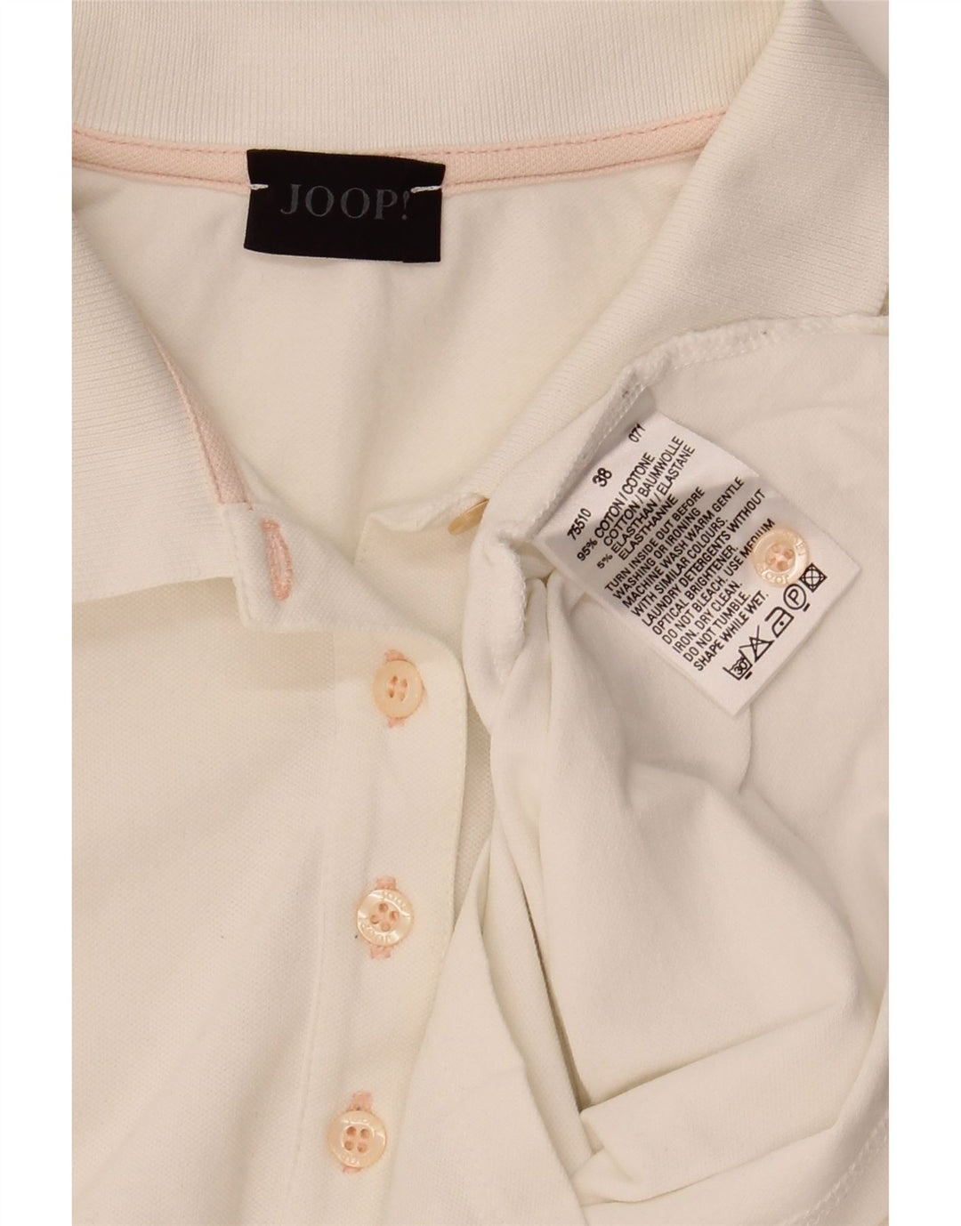 Camisa polo feminina JOOP 13-14 anos algodão branco