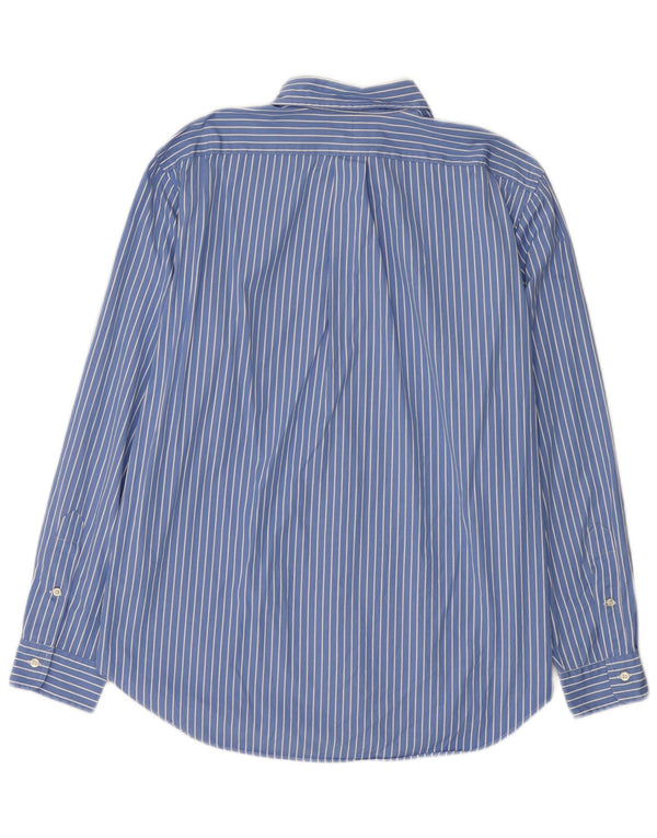 Camisa masculina Ralph Lauren Classic Fit grande algodão listrado azul