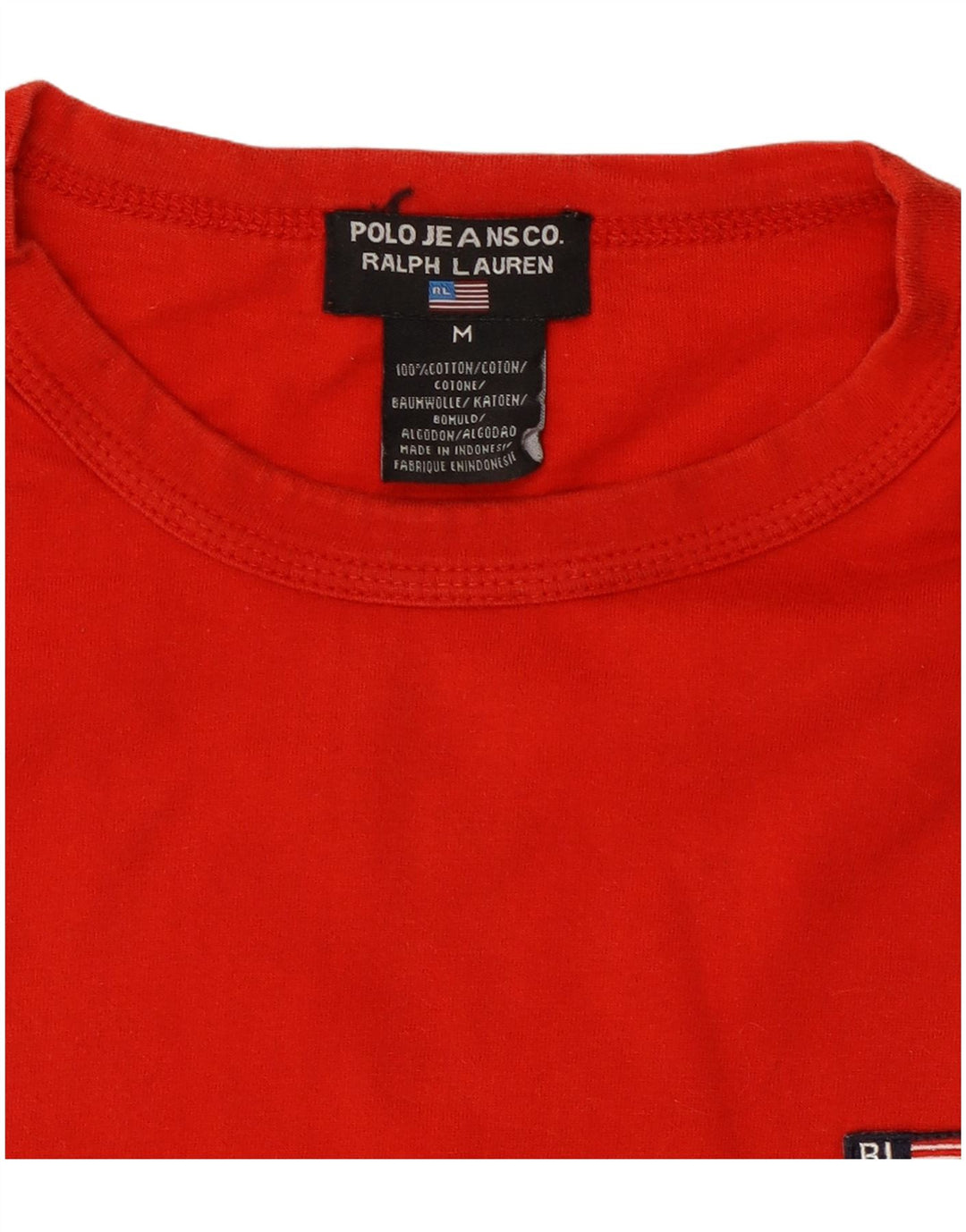 Camiseta gráfica masculina RALPH LAUREN Top médio algodão vermelho