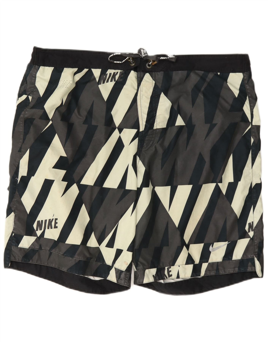 Shorts de natação masculinos Nike Graphic grande poliéster preto