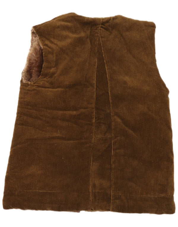 Colete de veludo cotelê Sherpa masculino vintage UK 38 médio cáqui