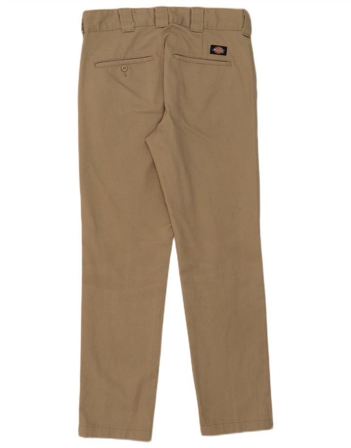 DICKIES Mens Slim Fit Chino Calças W29 L30 Poliéster Bege
