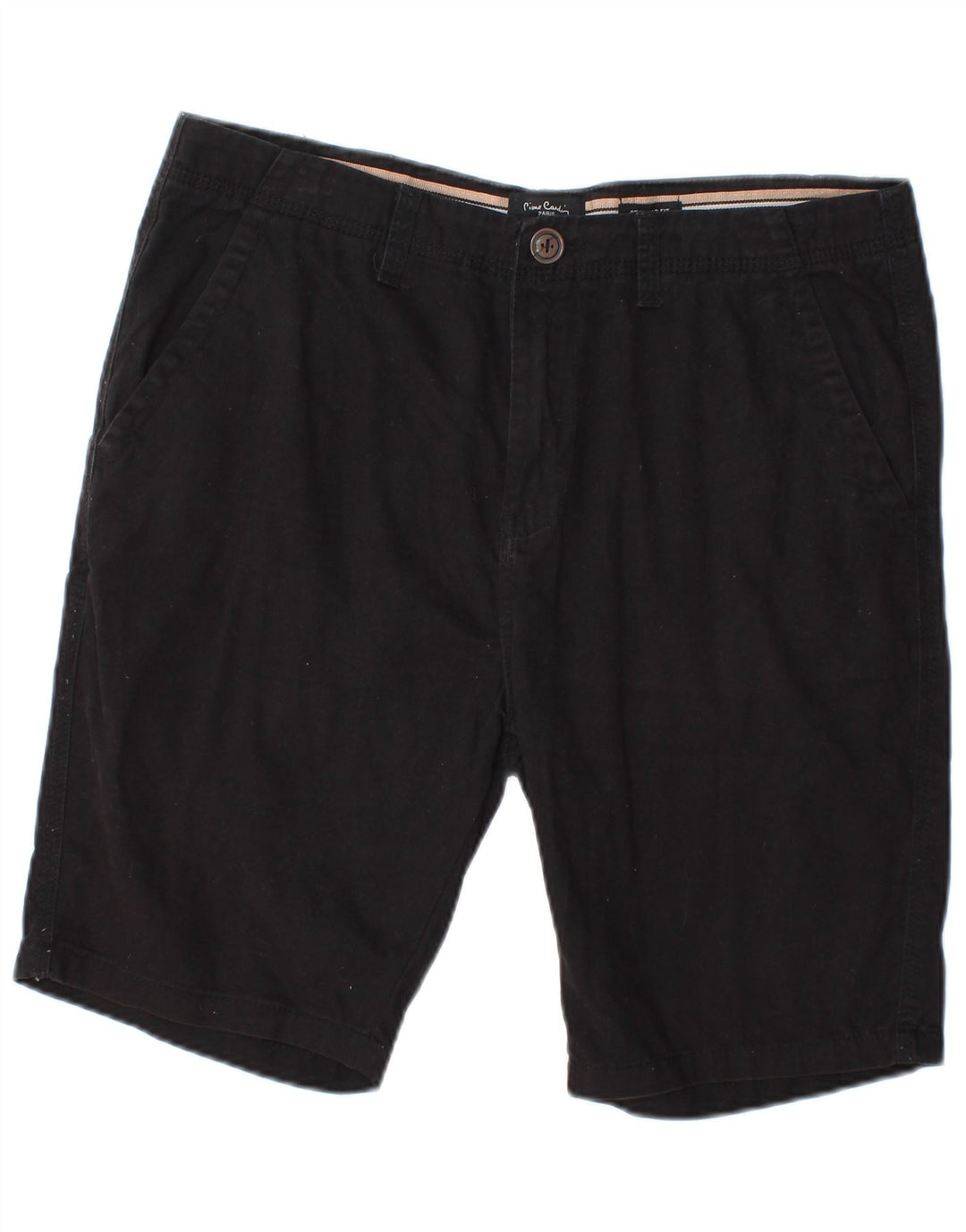 Pierre Cardin Mens Regular Fit Chino Shorts Médio W32 Algodão Preto