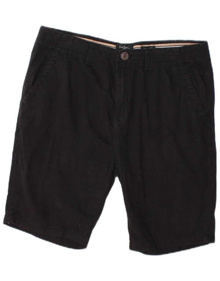 Pierre Cardin Mens Regular Fit Chino Shorts Médio W32 Algodão Preto