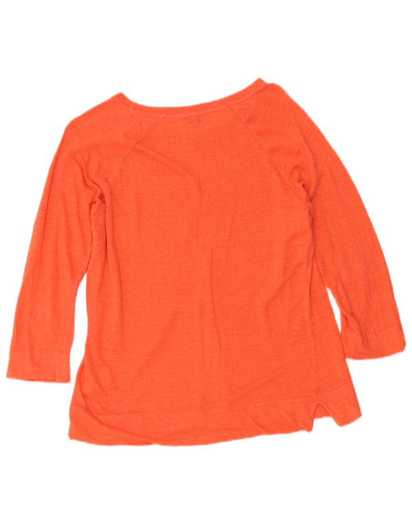 Top feminino Jigsaw manga 3/4 UK 12 linho laranja médio