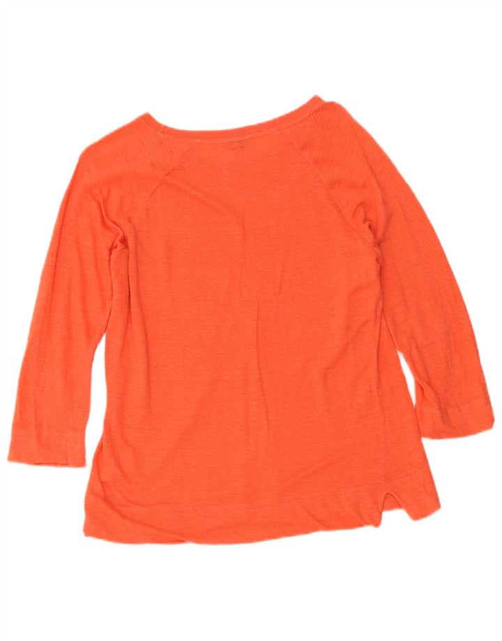 Top feminino Jigsaw manga 3/4 UK 12 linho laranja médio