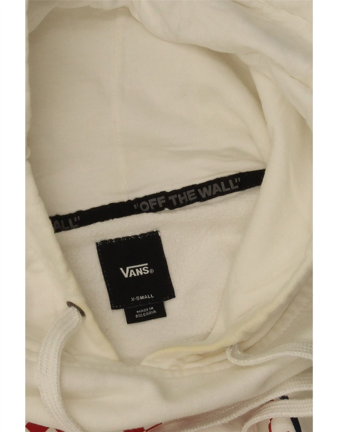 VANS Mens Graphic Hoodie Jumper XS Branco