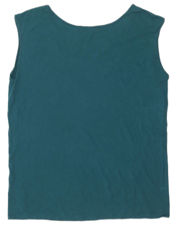 Adidas Womens Graphic Vest Top UK 14 Médio Azul