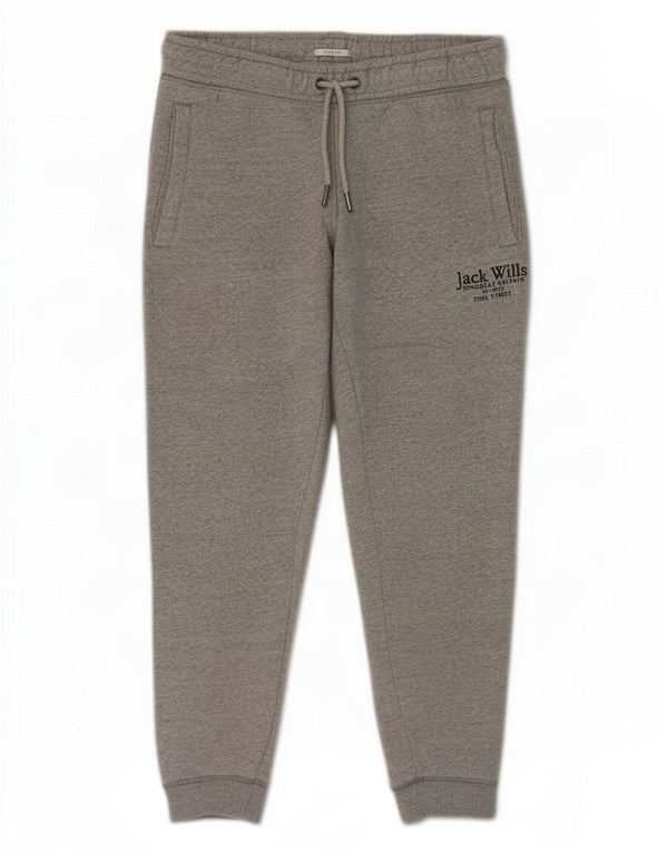 Calça de treino masculina Jack Wills Slim Fit Joggers de algodão cinza médio