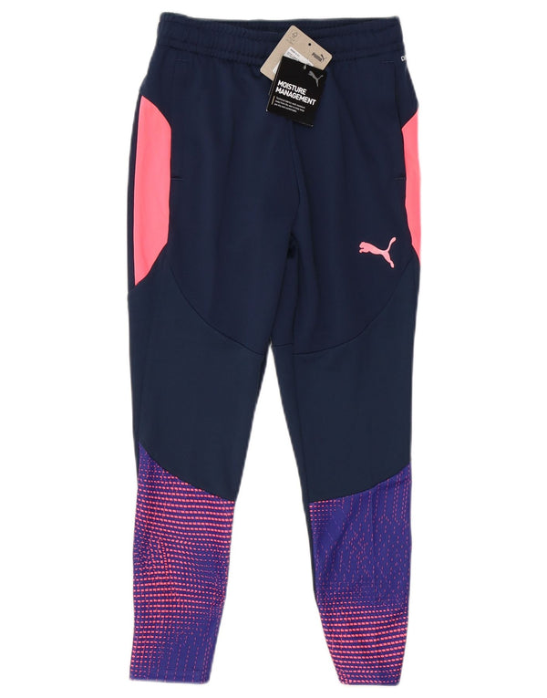 Calças de treino Puma Meninas 9-10 Anos Azul Marinho Colourblock Poliéster