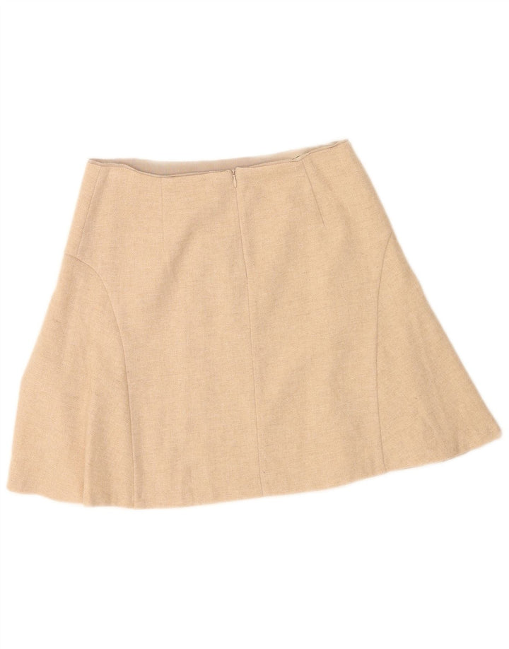 Minissaia feminina Massimo Dutti EU 40 Médio W30 Lã Bege