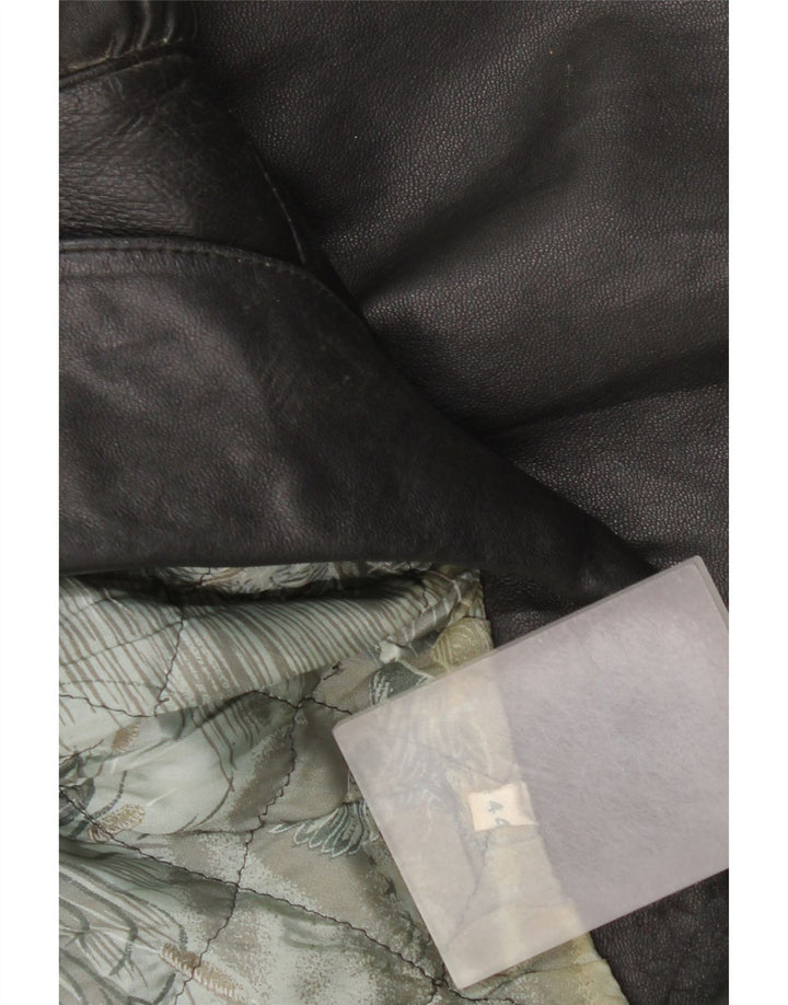 Jaqueta de couro masculina vintage UK 44 2XL preta