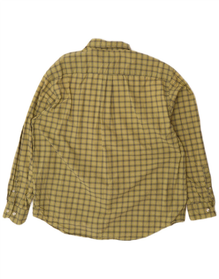 Camisa masculina Gap Loose Fit de algodão xadrez amarelo médio