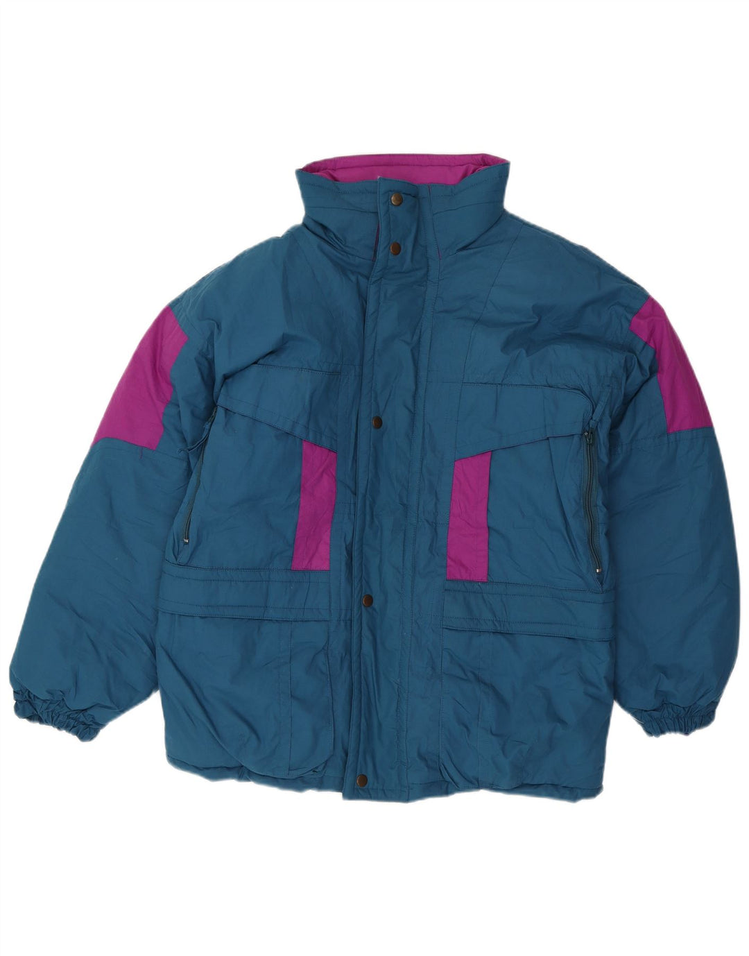 Jaqueta masculina acolchoada de ajuste solto BRUGI Reino Unido 36 bloco colorido azul pequeno