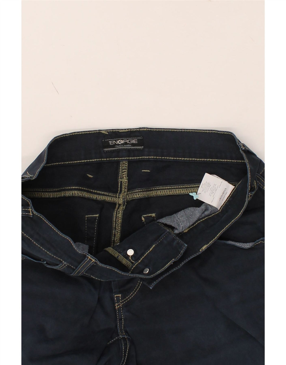 ENERGIE Womens Straight Jeans W32 L33 Navy Blue Cotton Vintage Energie and Second-Hand Energie from Messina Hembry 