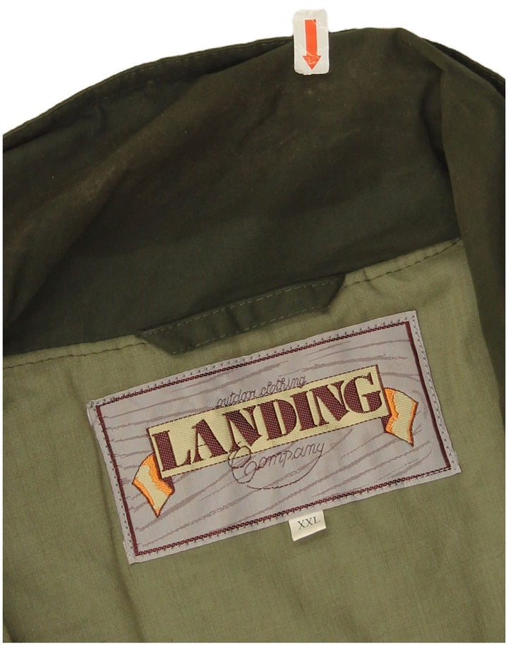 Colete utilitário masculino vintage UK 44 2XL poliéster cáqui