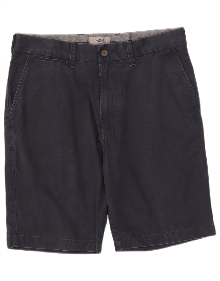 Shorts chino masculino Marks & Spencer W32 algodão azul marinho médio