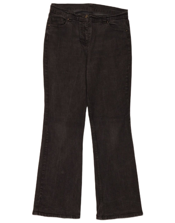 Calça jeans feminina Marks & Spencer Bootcut UK 12 médio W30 L29 algodão preto