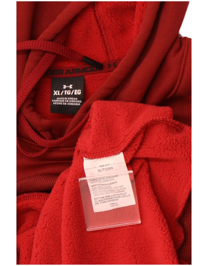 UNDER ARMOUR Mens Hoodie Jumper XL Borgonha Poliéster