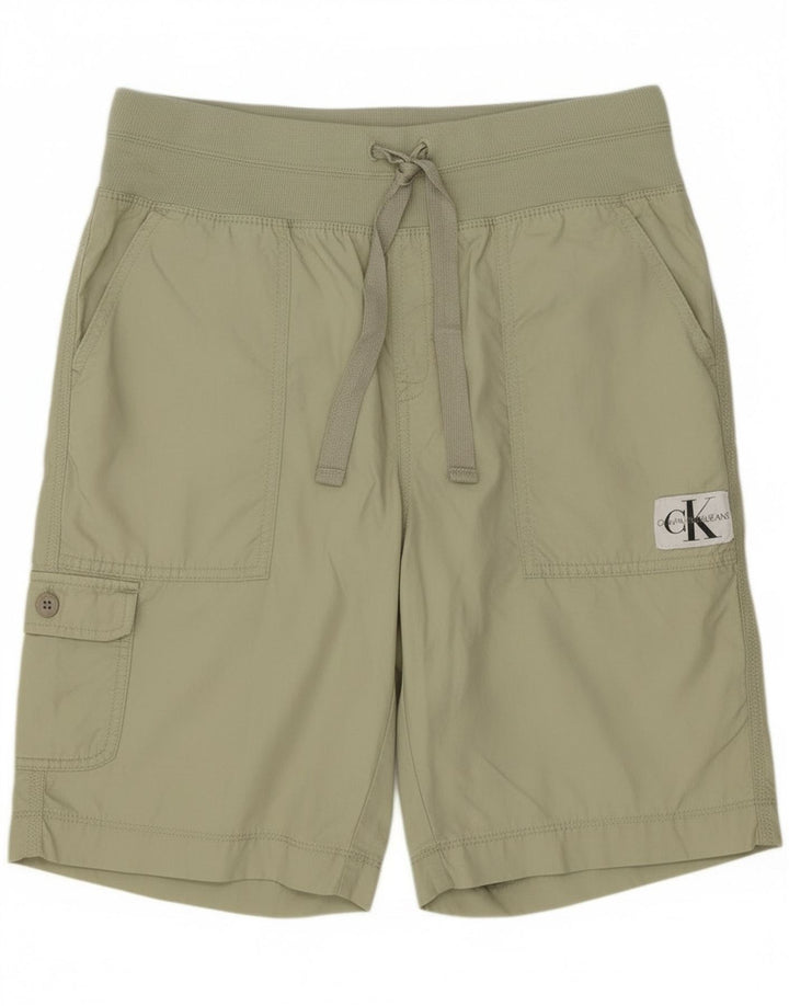 Shorts Chino feminino Calvin Klein médio W30 algodão cáqui