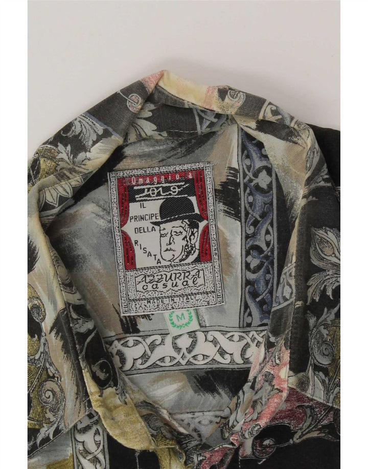 Camisa masculina vintage média patchwork multicolorida