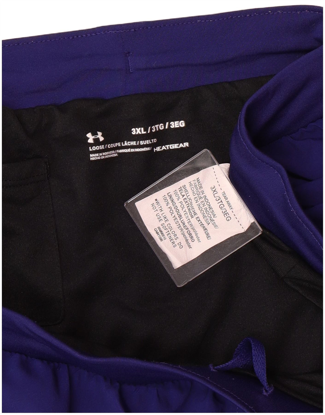 Shorts esportivos femininos Under ARMOUR Heat Gear UK 22 3XL azul marinho poliéster