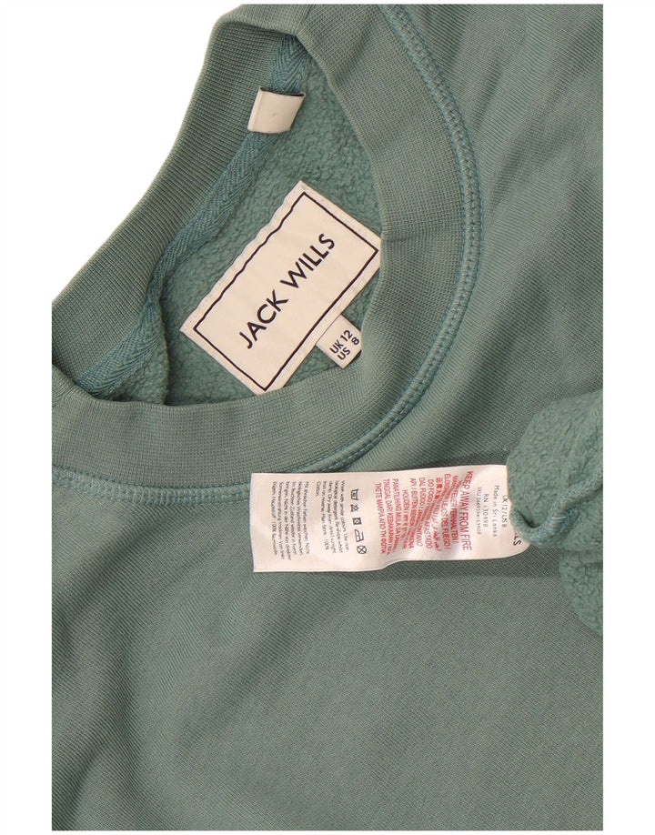 Jack Wills moletom feminino oversized jumper Reino Unido 12 algodão verde médio
