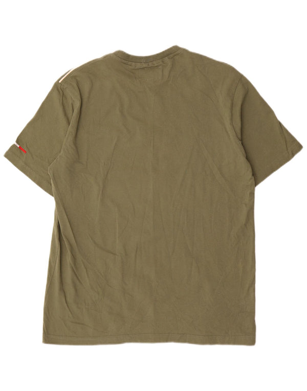 Camiseta gráfica masculina Vespa Top 2XL algodão cáqui