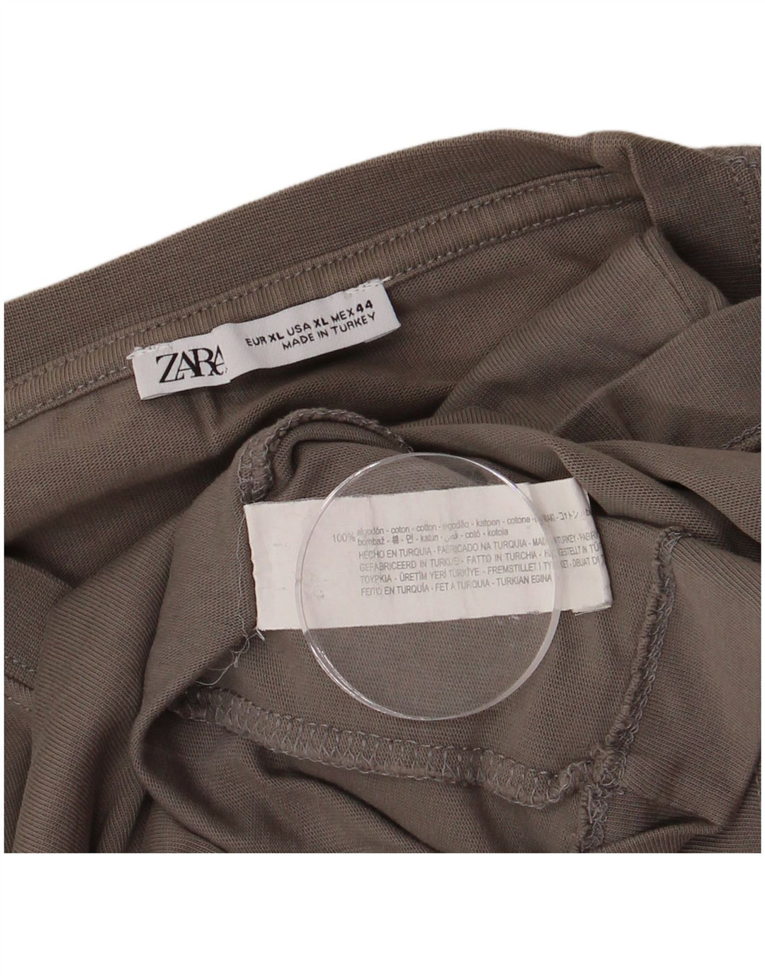 Camiseta masculina ZARA Top XL algodão cinza