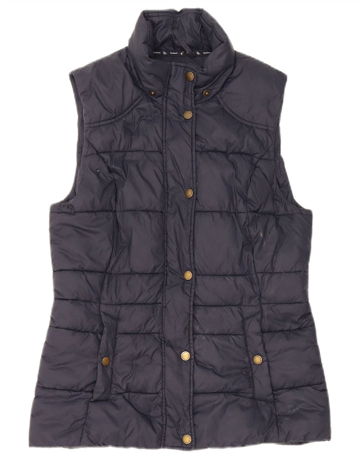 Colete acolchoado feminino Barbour UK 8 pequeno azul marinho poliamida