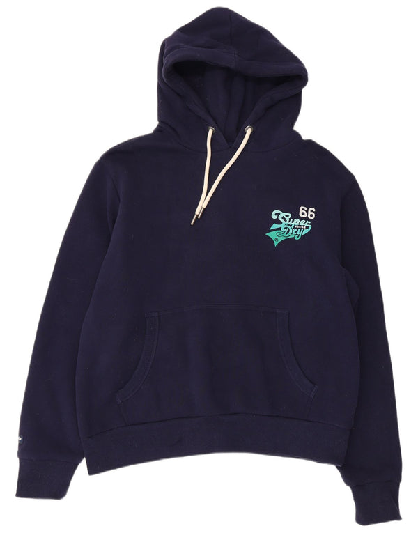 Suéter com capuz gráfico masculino Superdry 2XL algodão azul marinho