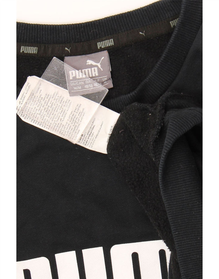 PUMA Mens Graphic Moletom Jumper Médio Algodão Preto