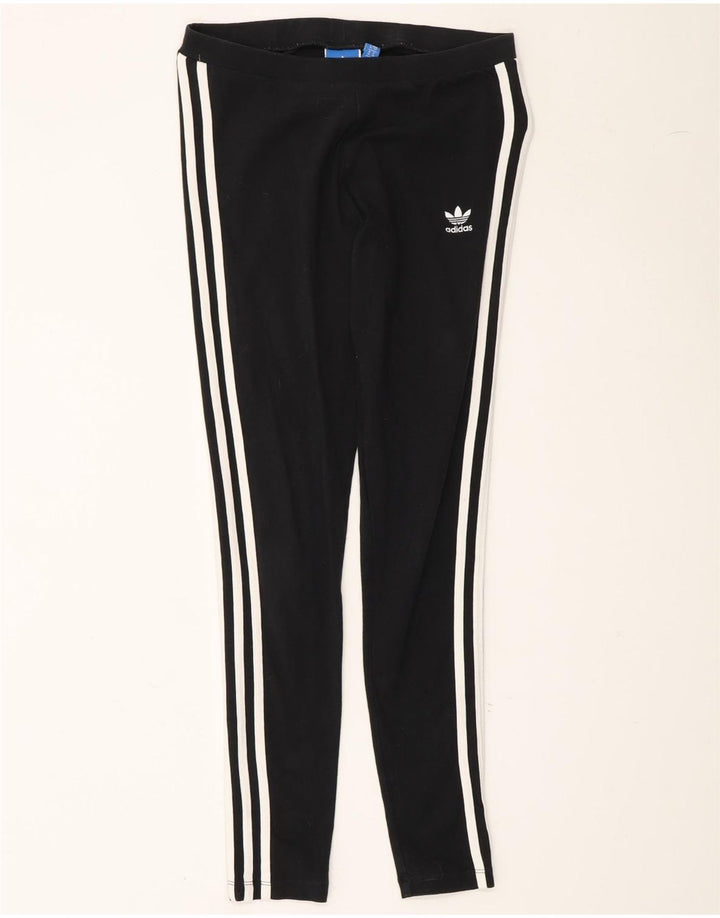 ADIDAS Womens Leggings UK 10 Small Black Cotton Vintage Adidas and Second-Hand Adidas from Messina Hembry 
