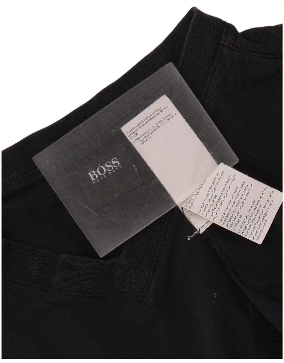 Camiseta masculina HUGO BOSS Top médio algodão azul marinho