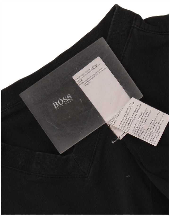 Camiseta masculina HUGO BOSS Top médio algodão azul marinho