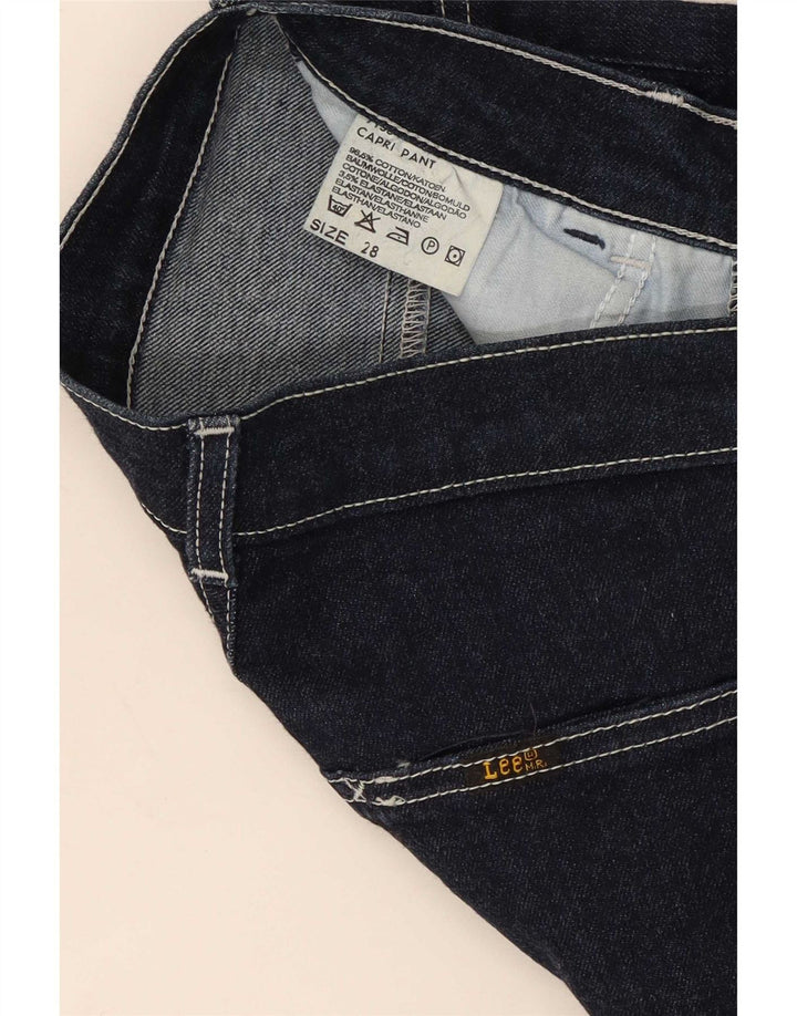 Lee Womens Capri Jeans W28 L23 Azul Marinho Algodão