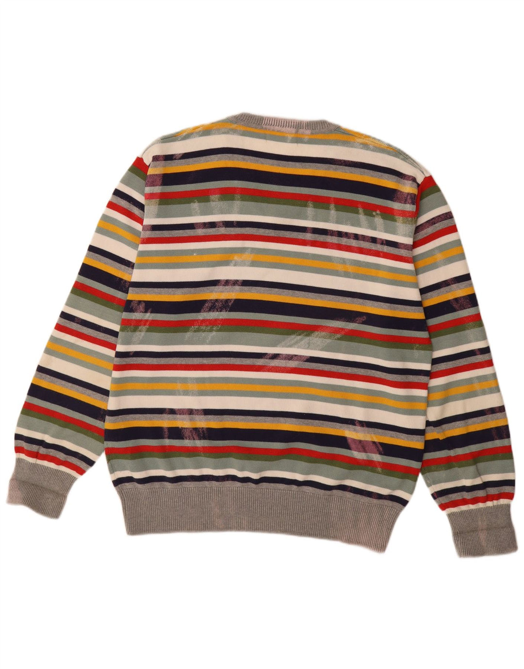JACK & JONES Suéter masculino gráfico com decote em V 2XL listrado multicolorido