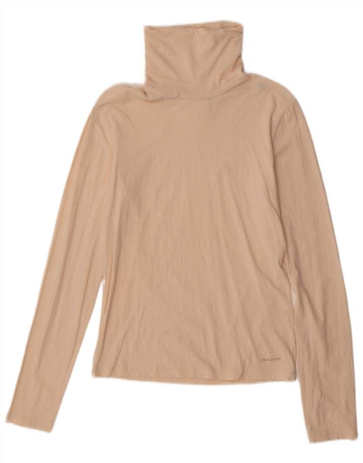 Top feminino GAS manga comprida UK 18 XL algodão branco