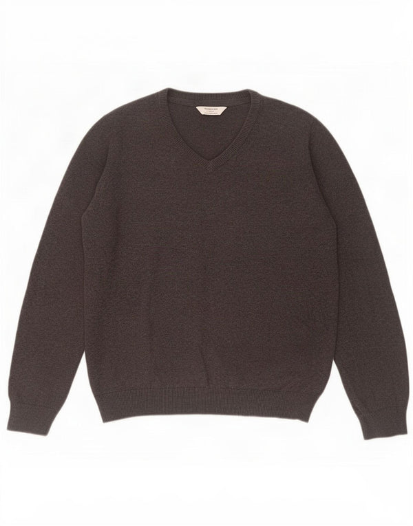 Suéter Marks & Spencer Boys com decote em V 12-13 anos algodão cinza