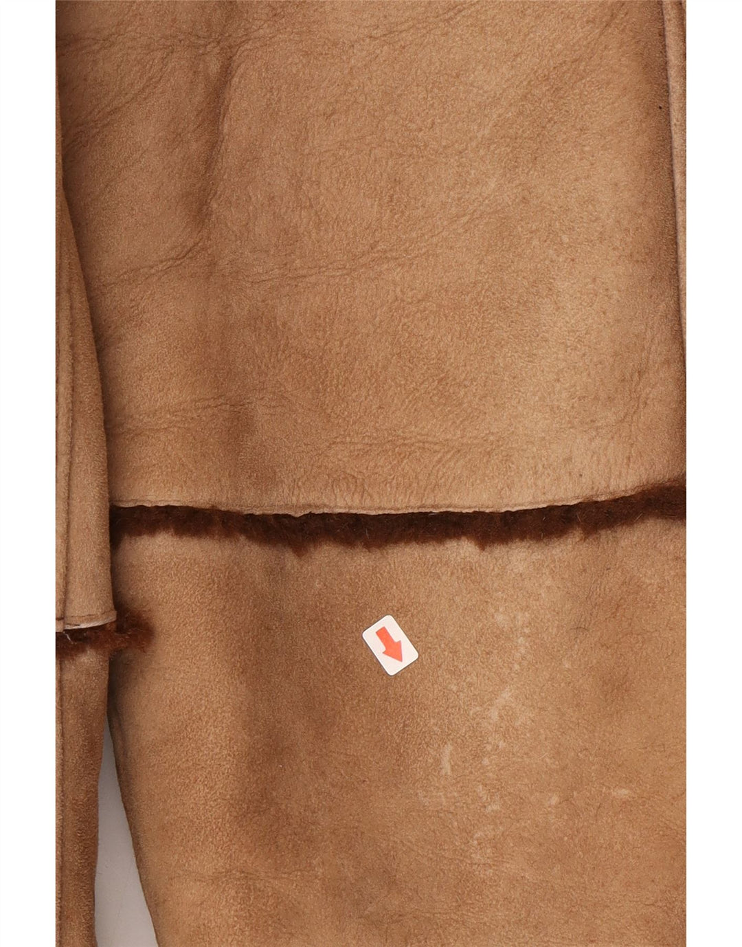 Casaco feminino vintage de shearling UK 16 grande bege