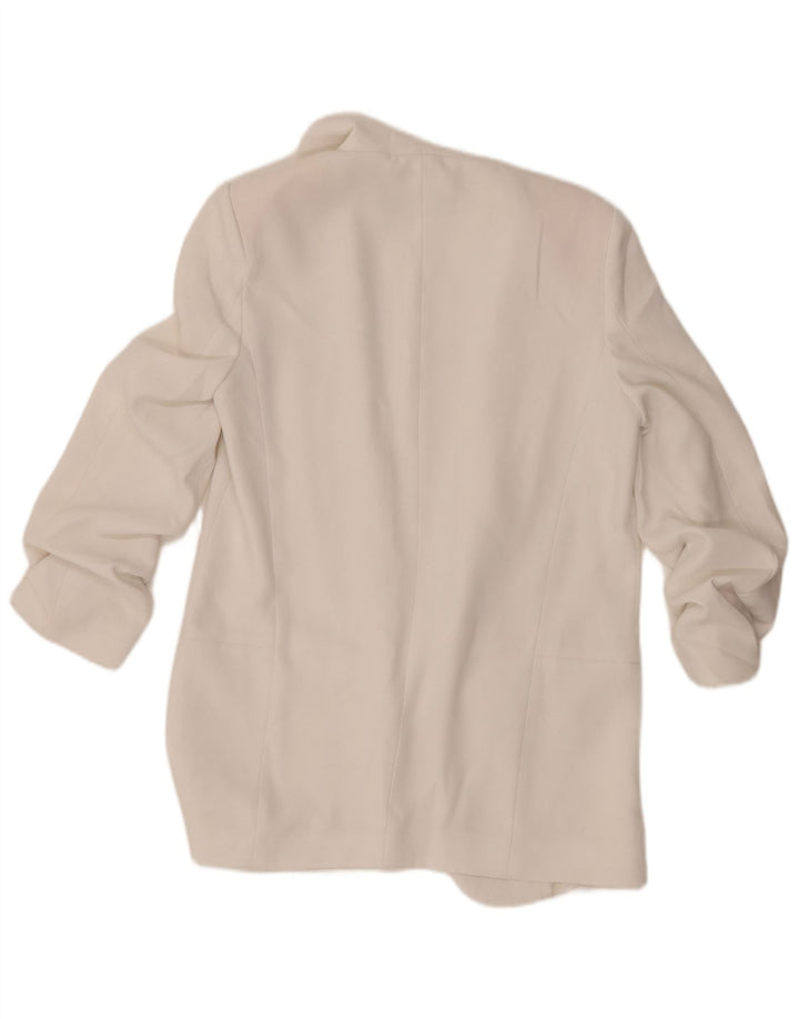 Zara Jaqueta blazer feminina manga 3/4 aberta Reino Unido 10 pequena branca