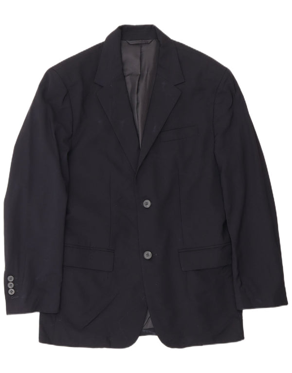 Cos Mens Jaqueta Blazer de 2 Botões EU 46 Pequena Lã Azul Marinho