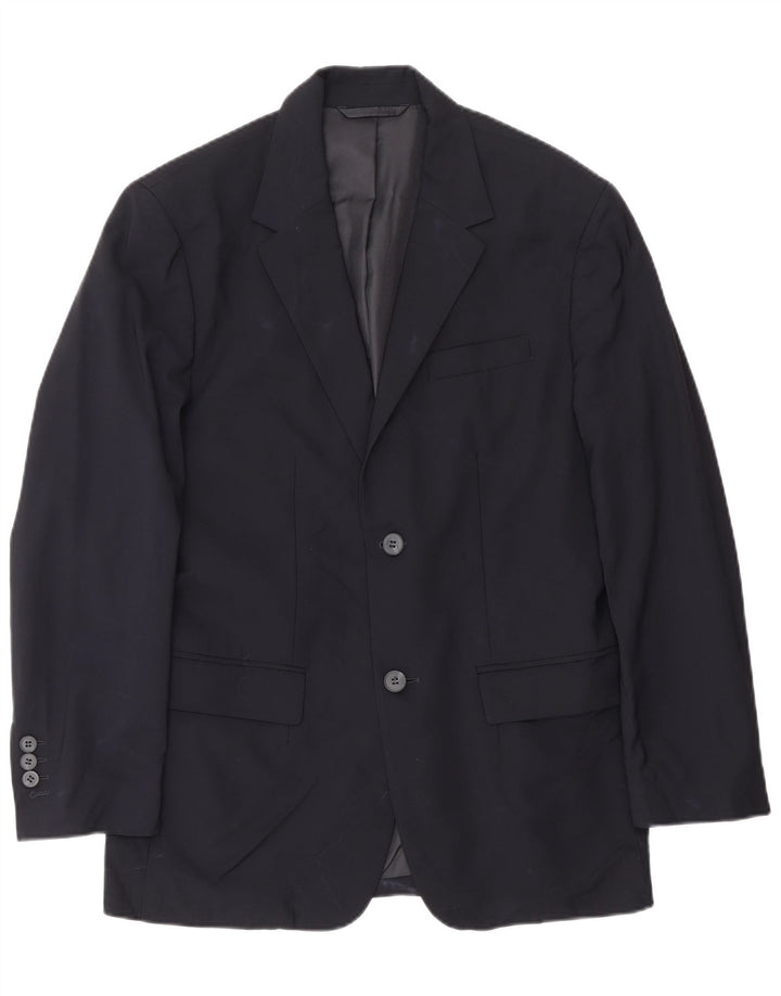 Cos Mens Jaqueta Blazer de 2 Botões EU 46 Pequena Lã Azul Marinho