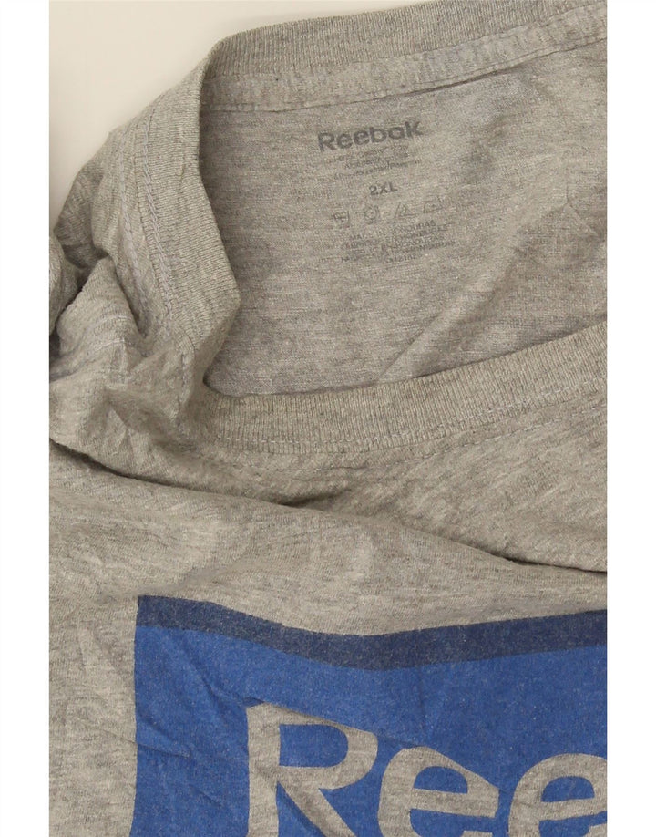 Camiseta gráfica masculina REEBOK Top 2XL cinza manchado
