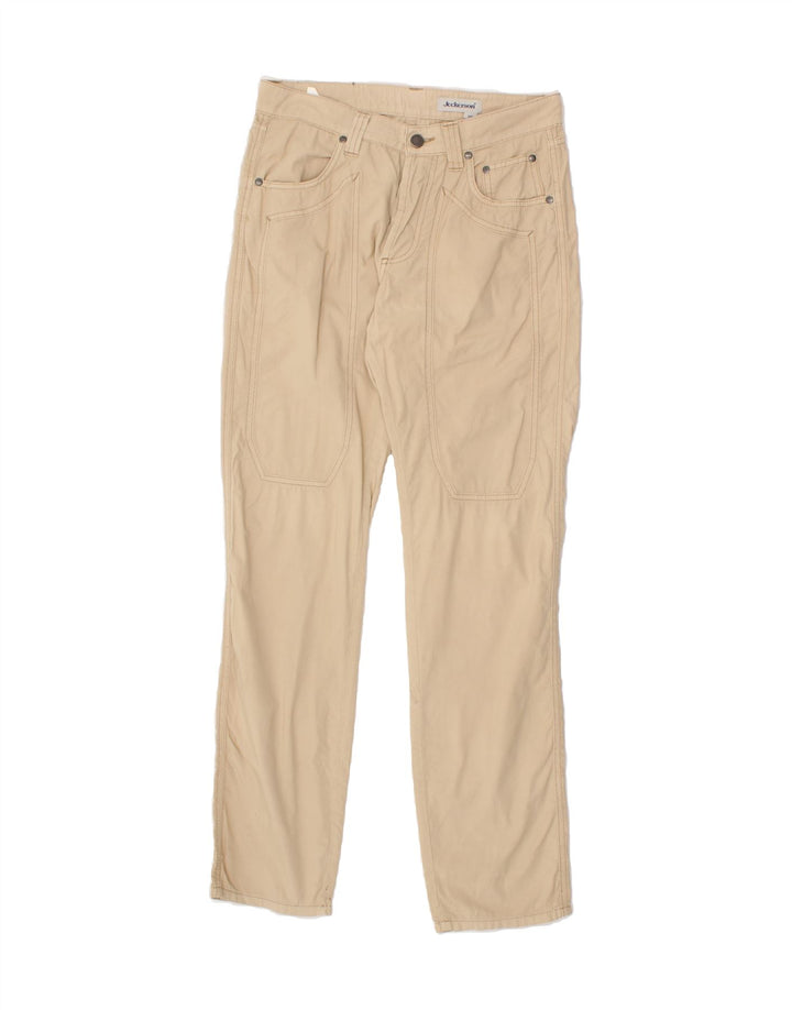 JECKERSON Womens Straight Casual Trousers W29 L32 Beige Cotton Vintage Jeckerson and Second-Hand Jeckerson from Messina Hembry 