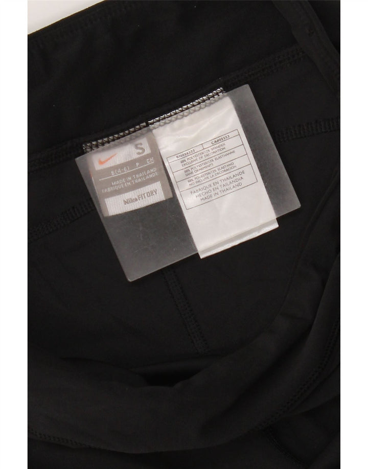 Calça de treino Nike feminina Capri US 4/6 pequena preta poliéster