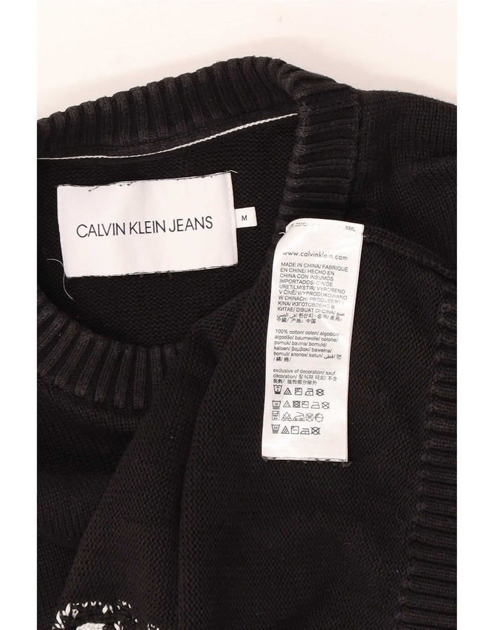 Suéter masculino Calvin Klein Jeans com gola redonda, preto médio clássico