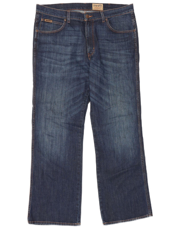 Wrangler Masculino Pittsboro Straight Jeans W38 L32 Azul Marinho Algodão