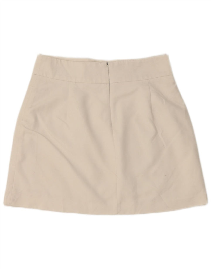 Mini saia feminina Zara médio W28 algodão branco