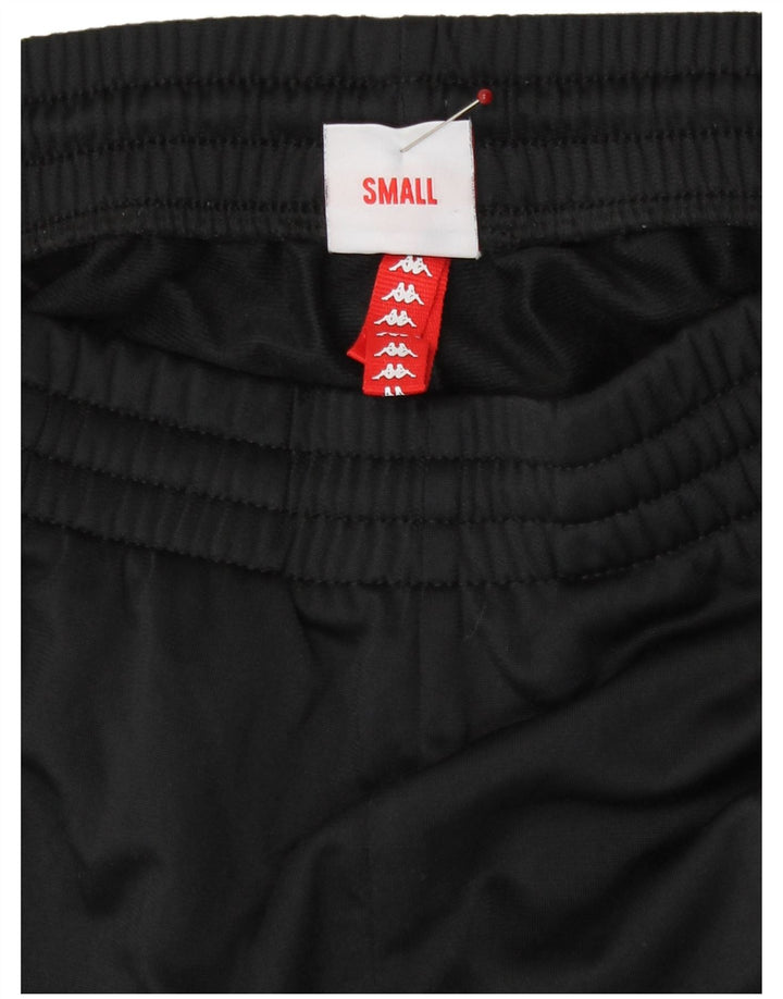 Kappa Mens Graphic Calças de treino pequeno poliéster preto